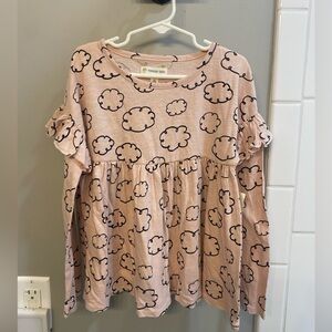 Tucker + Tate Pink Long Sleeve Cloud Patterned Top / Size 6 / NWOT